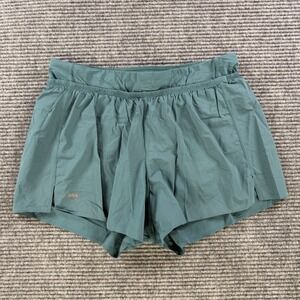 Janji AFO-Vent Running Shorts Mens Medium Teal Green Reflective Lined Athletic